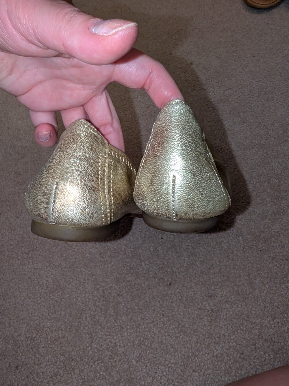 Born Metallic Gold Round-Toe Ballet Flats - Picture 5 of 5